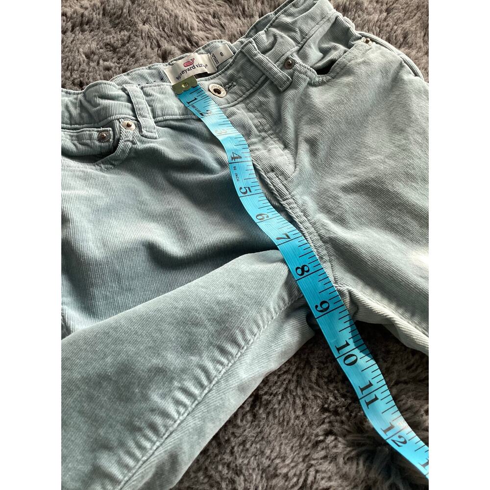 Vineyard Vines Girls Corduroy Flare Pants Preppy Classic Retro Sage Blue Size 8 - Picture 11 of 12